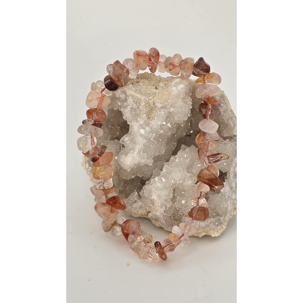 Fire Quartz Chip Stretch Bracelet